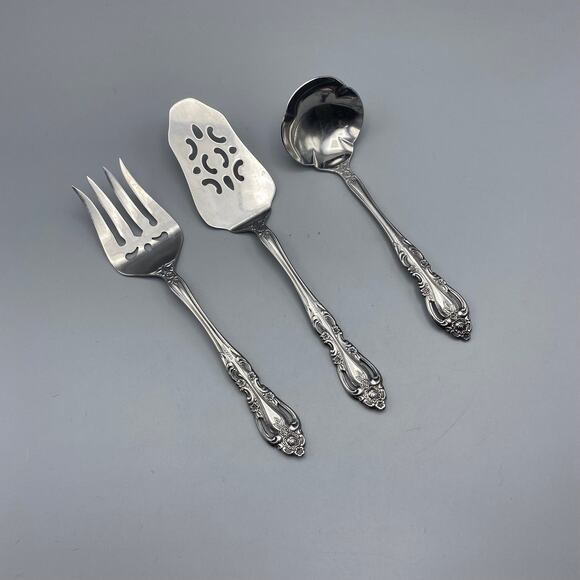 Imperial Stainless CHALMETTE Serving Pieces 3pcs Flatware Pie Server Gravy Ladle - Picture 1 of 5